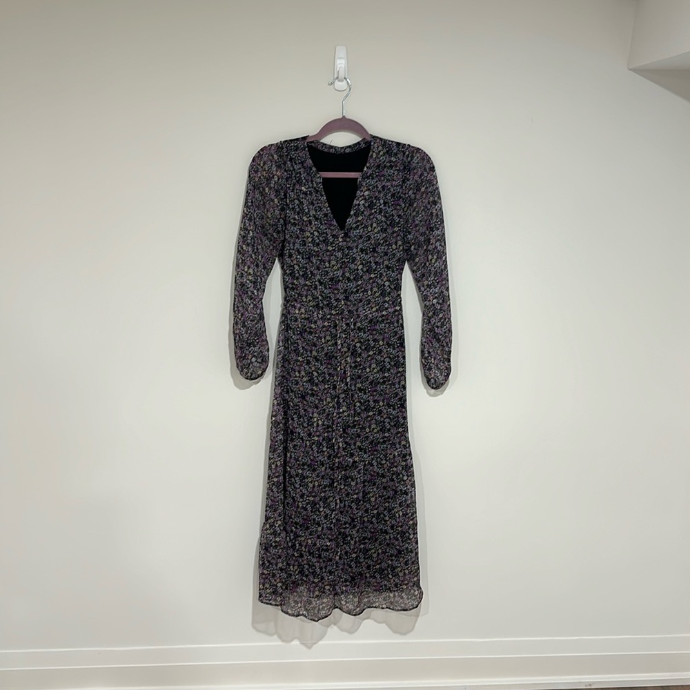 Black and purple floral Zara dress